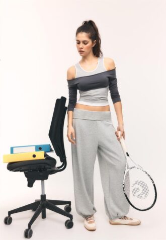 Soft-Touch Balloon-joggingbroek met omgeslagen tailleband