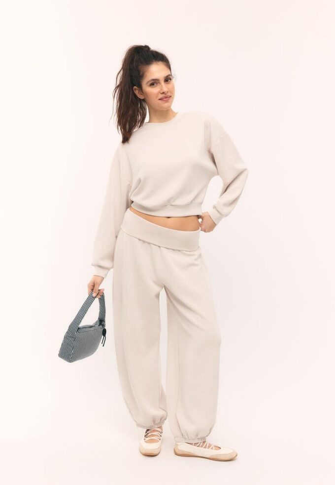 Soft-Touch Balloon-joggingbroek met omgeslagen tailleband Soft-Touch Balloon-joggingbroek met omgeslagen tailleband
