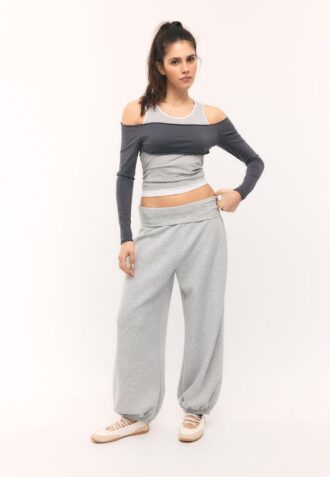 Soft-Touch Balloon-joggingbroek met omgeslagen tailleband