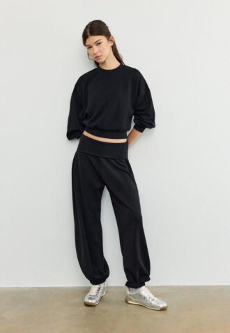 Soft-Touch Balloon-joggingbroek met omgeslagen tailleband