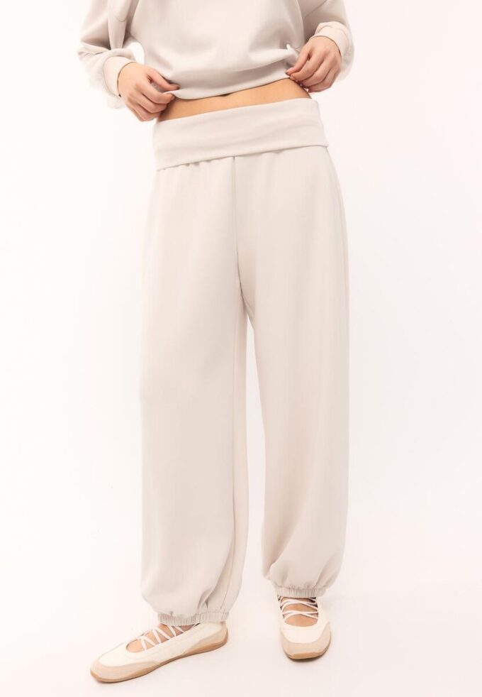Soft-Touch Balloon-joggingbroek met omgeslagen tailleband Soft-Touch Balloon-joggingbroek met omgeslagen tailleband