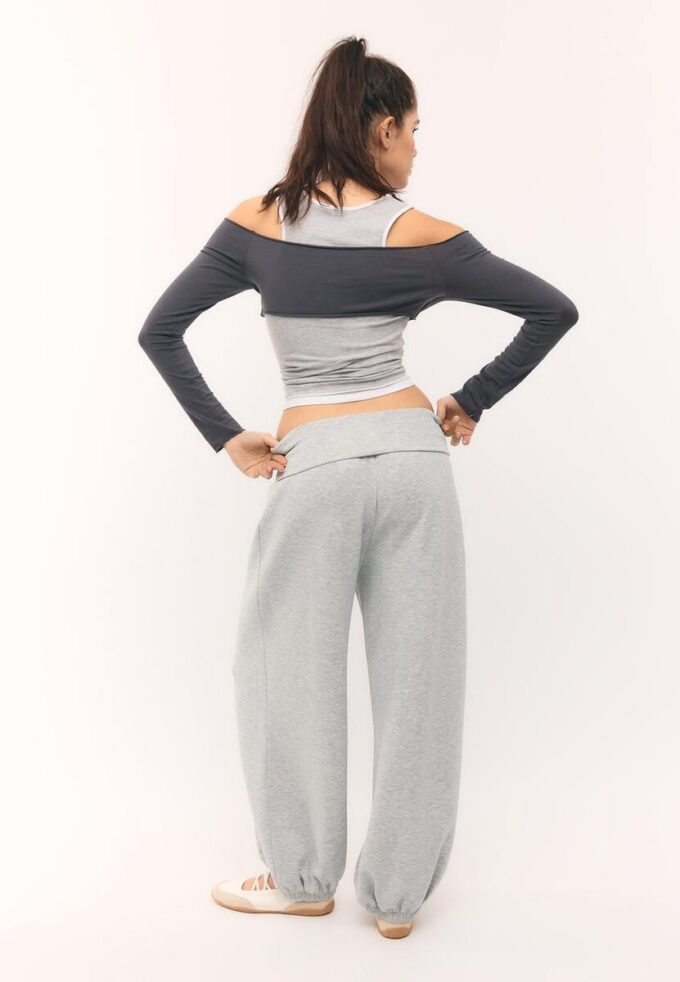 Soft-Touch Balloon-joggingbroek met omgeslagen tailleband Soft-Touch Balloon-joggingbroek met omgeslagen tailleband