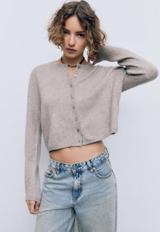 Soft-Touch gebreid vest met knopen
