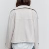 Soft-Touch jas met gekruiste pas en hoge kraag