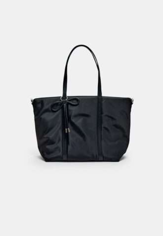 Stoffen shopper met strik