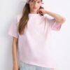 T-shirt met korte mouwen en kanten zoom T-shirt met korte mouwen en kanten zoom