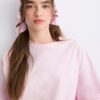 T-shirt met korte mouwen en kanten zoom T-shirt met korte mouwen en kanten zoom