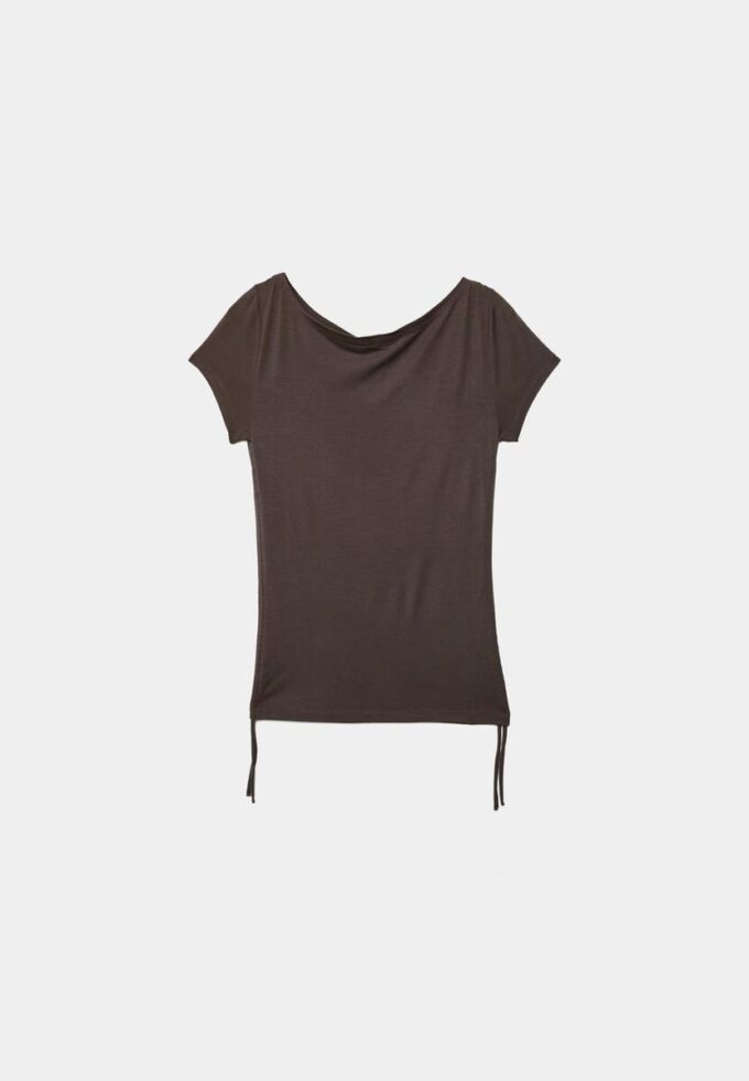 T-shirt met korte mouwen en ruches aan de zijkant
