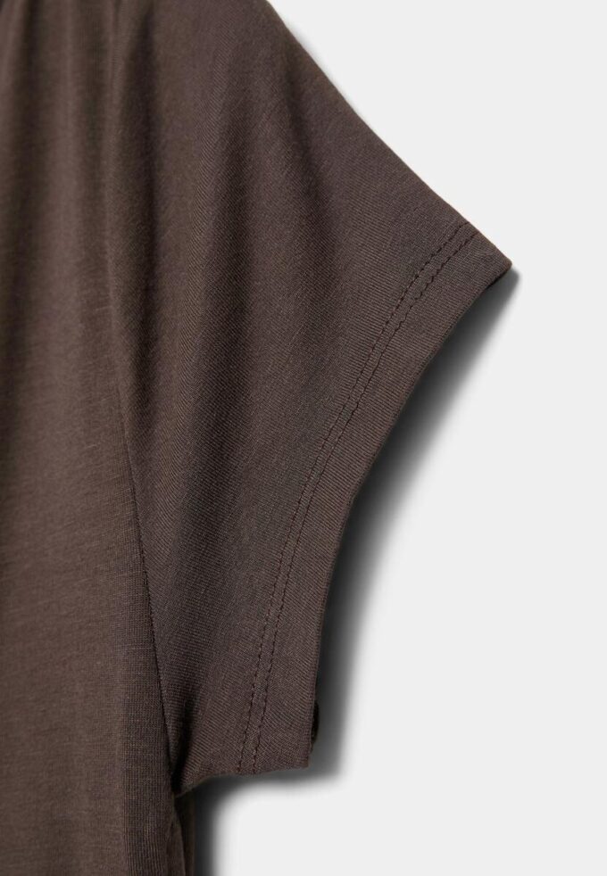 T-shirt met korte mouwen en ruches aan de zijkant