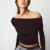 T-shirt met lange mouwen en plooien T-shirt met lange mouwen en plooien