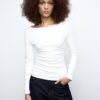 T-shirt met lange mouwen en plooien