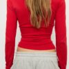 T-shirt met lange mouwen en plooien