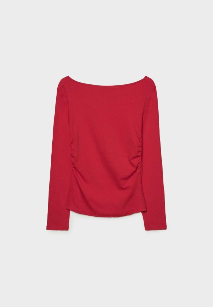 T-shirt met lange mouwen en plooien