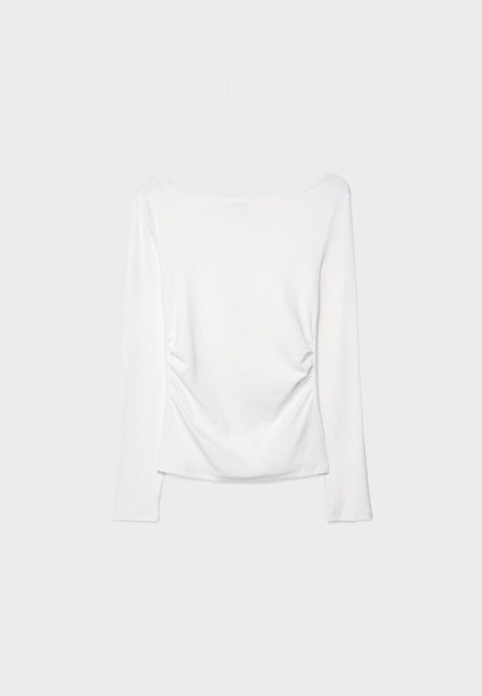T-shirt met lange mouwen en plooien
