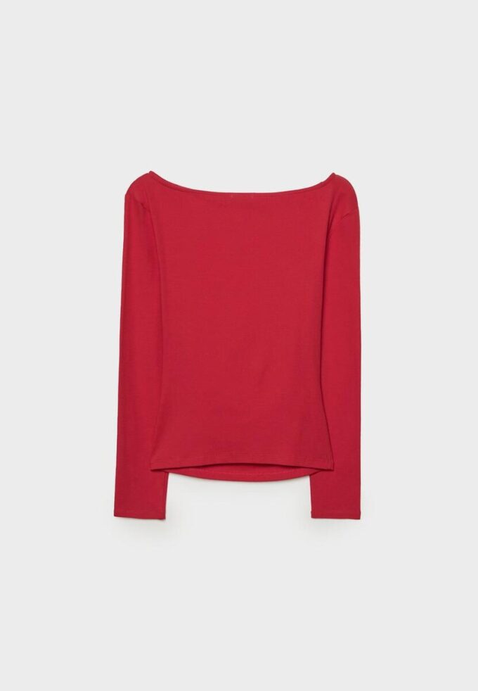 T-shirt met lange mouwen en plooien
