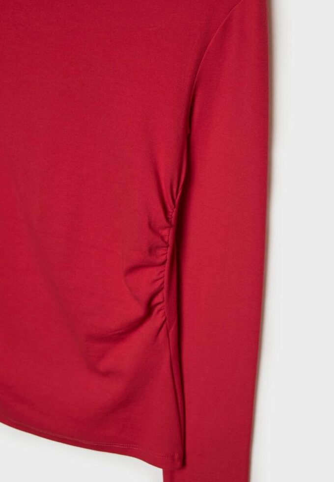 T-shirt met lange mouwen en plooien