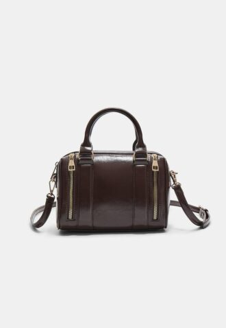 Tas met ritsen in leerlook