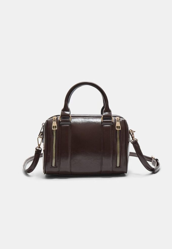 Tas met ritsen in leerlook