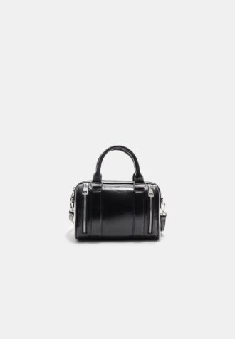 Tas met ritsen in leerlook