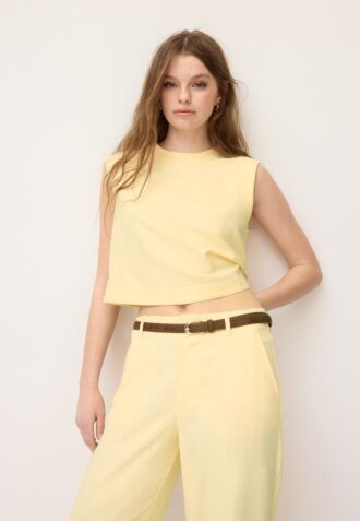 Top met racerback in linnenlook