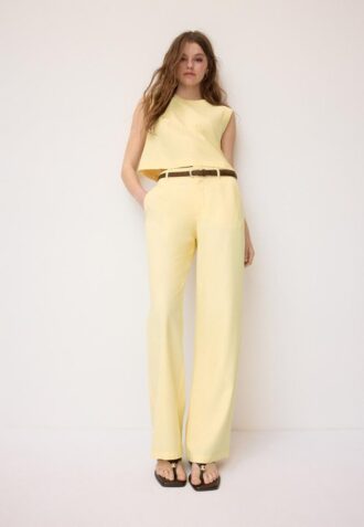 Top met racerback in linnenlook