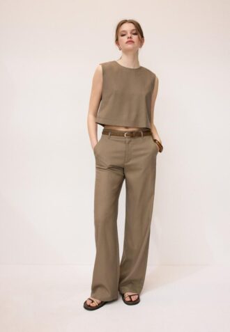 Top met racerback in linnenlook