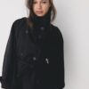 Trenchcoat met hoge kraag