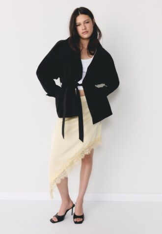 Trenchcoat met hoge kraag