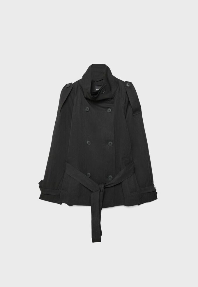 Trenchcoat met hoge kraag
