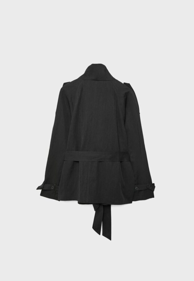 Trenchcoat met hoge kraag