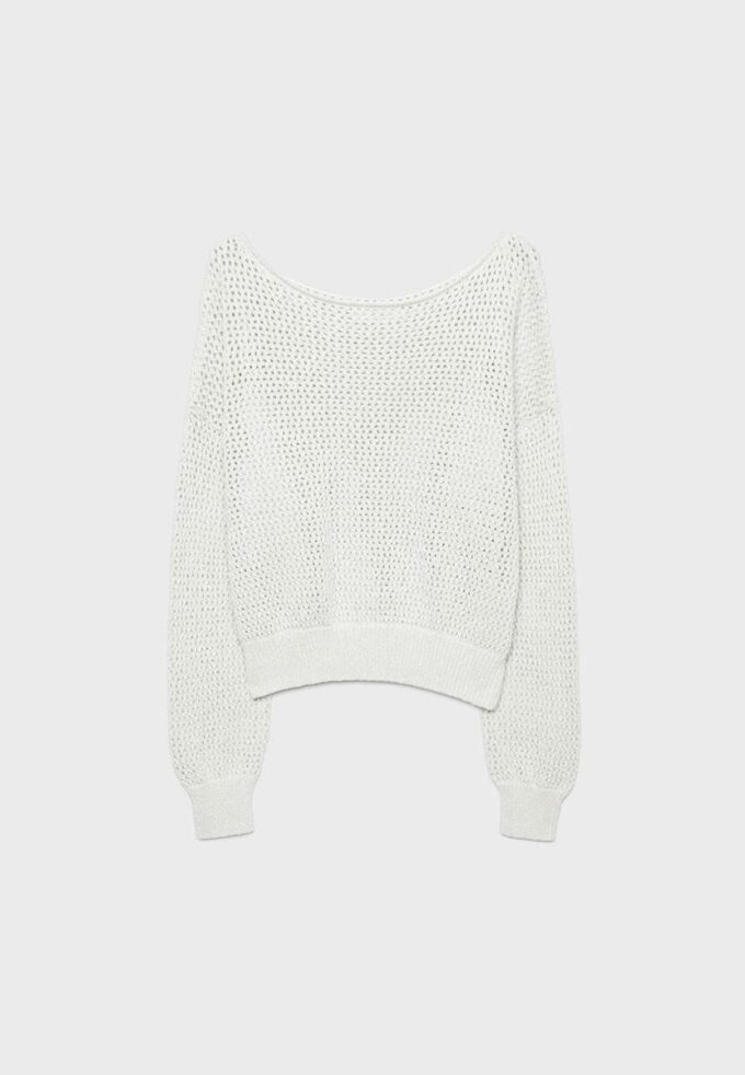 Trui met boothals van mesh Trui met boothals van mesh