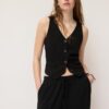 Vest met knopen in linnenlook
