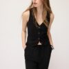 Vest met knopen in linnenlook