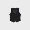 Vest met knopen in linnenlook