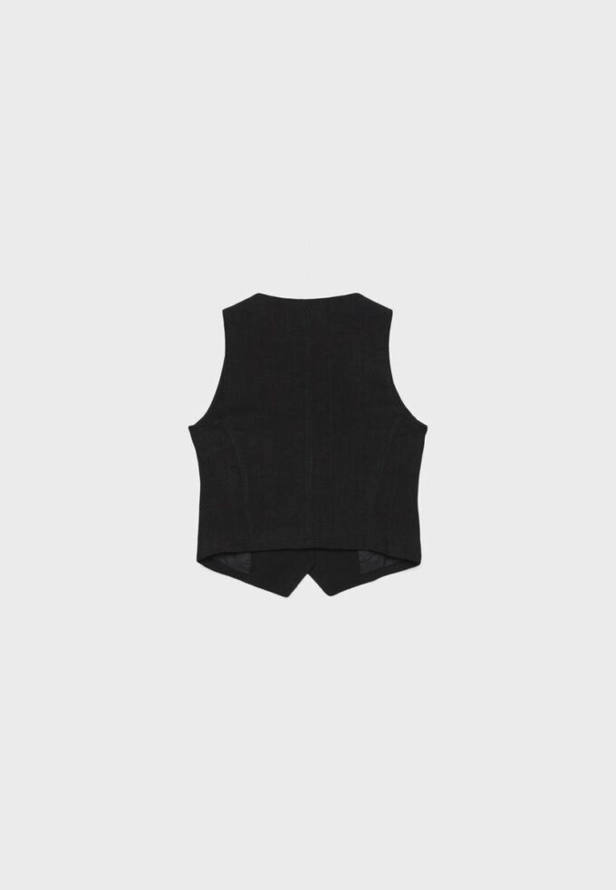 Vest met knopen in linnenlook