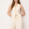 Vest met linnenlook