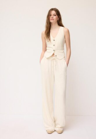 Vest met linnenlook