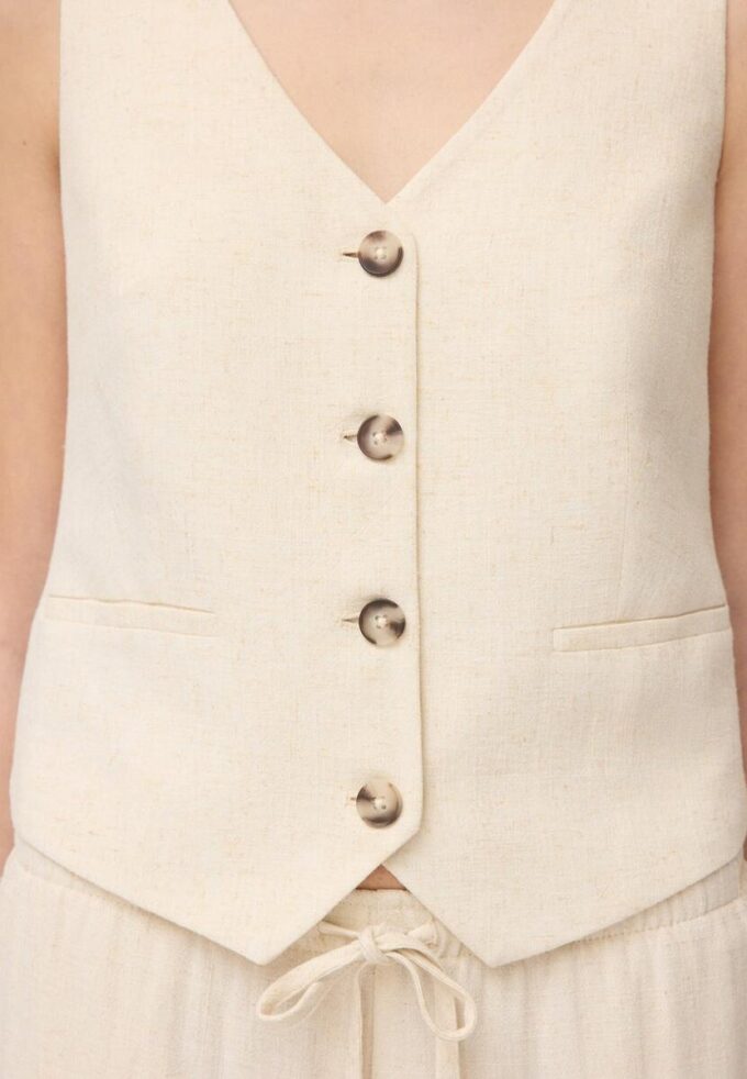 Vest met linnenlook
