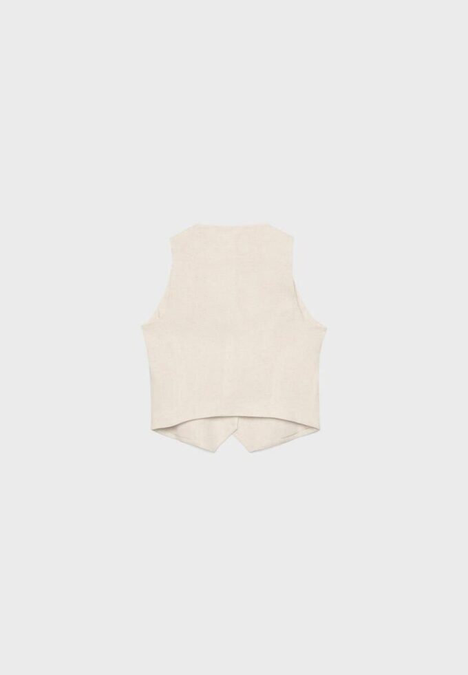 Vest met linnenlook