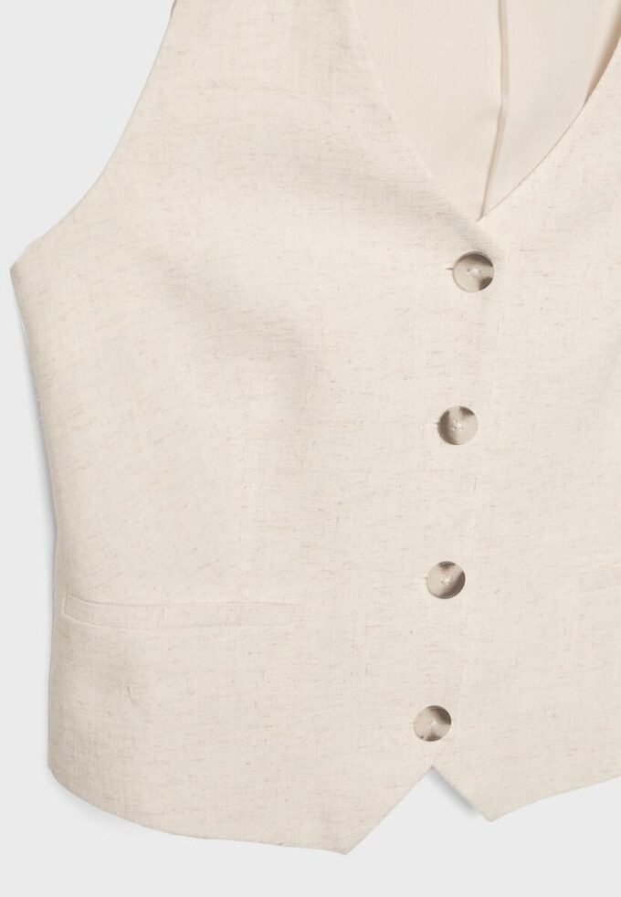 Vest met linnenlook