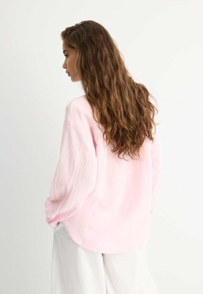 Vloeiend overhemd met linnenlook