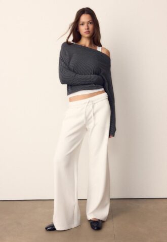 Wide Leg Joggingbroek met wijde pijpen
