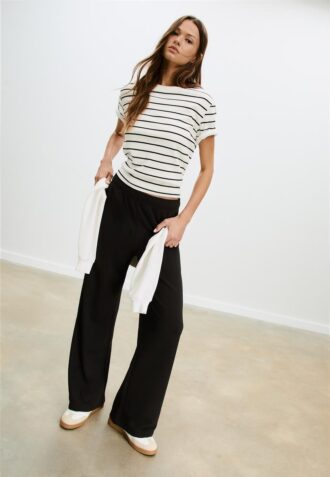 Wide Leg Joggingbroek met wijde pijpen