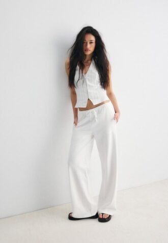 Wide Leg Joggingbroek met wijde pijpen