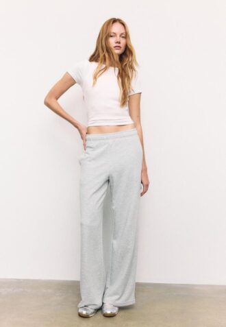 Wide Leg Joggingbroek met wijde pijpen