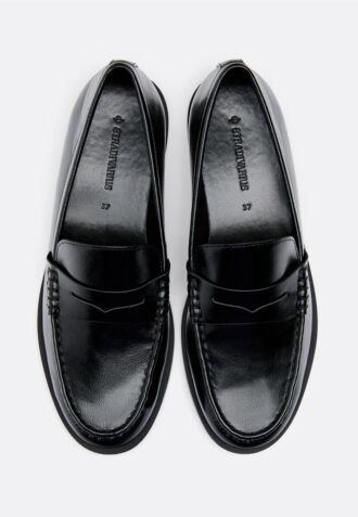 Zwarte loafers met leerlook