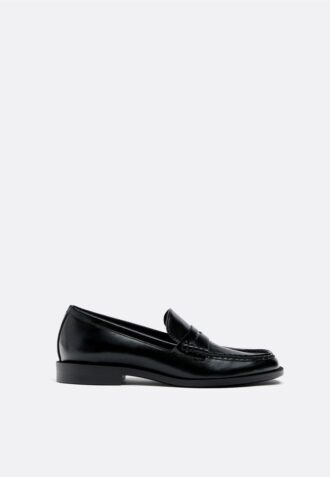 Zwarte loafers met leerlook