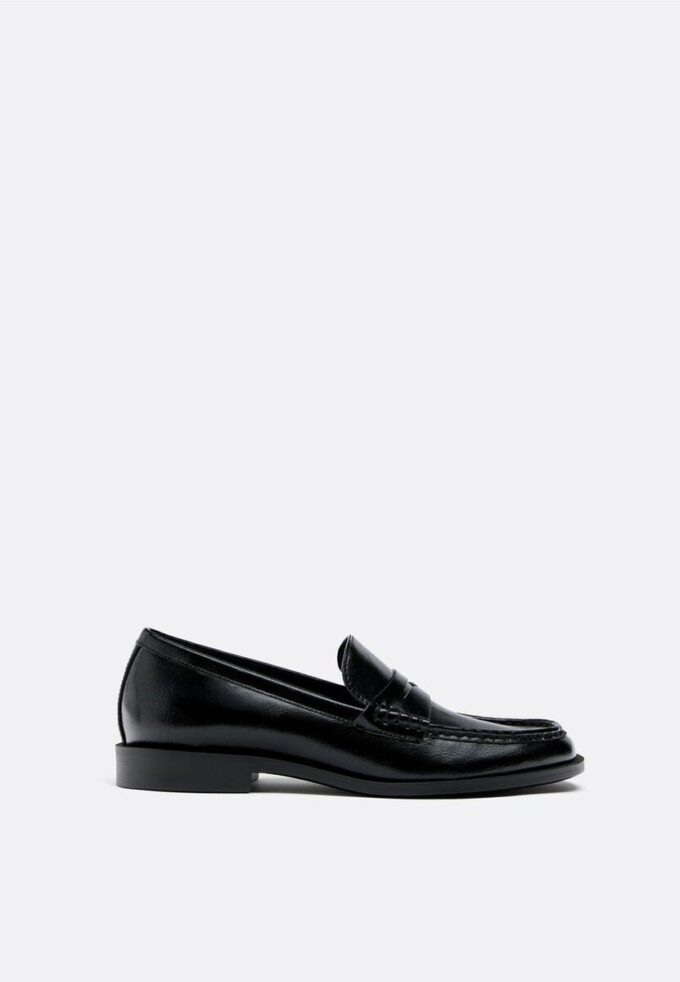 Zwarte loafers met leerlook