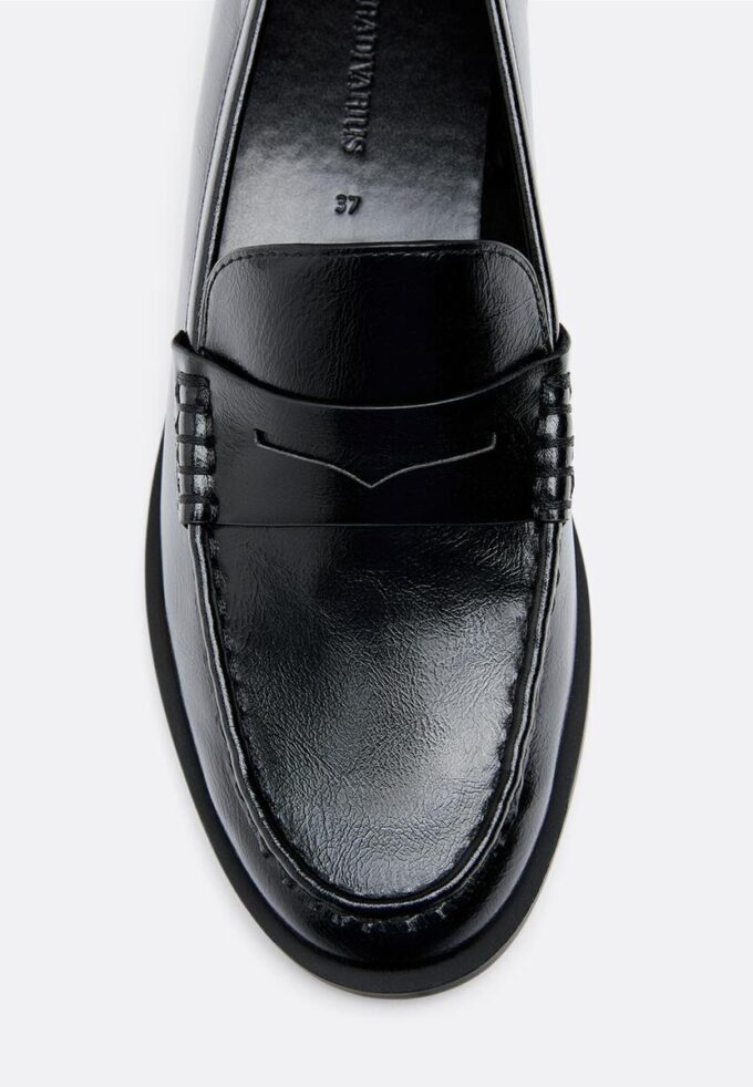 Zwarte loafers met leerlook