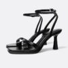 Zwarte sandalen met hak